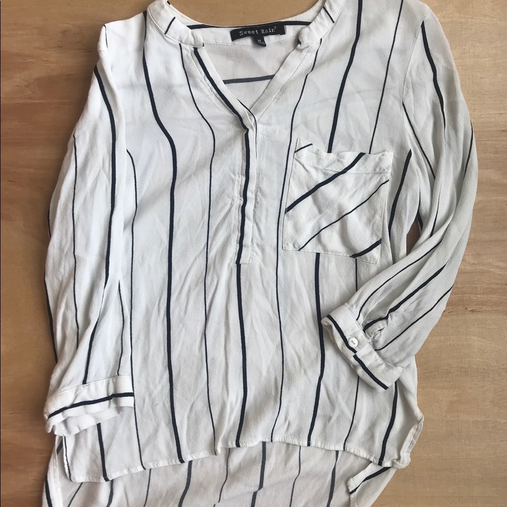 Women’s Striped Black and White Shirt